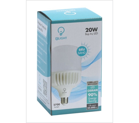 BULB TRỤ NHÔM NGUYÊN KHỐI 20W 